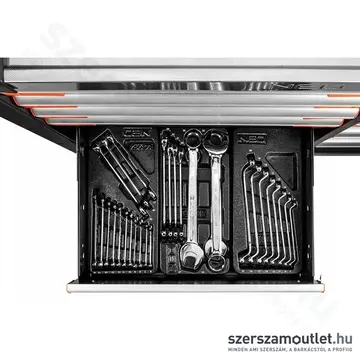 NEO TOOLS PRO Műhelykocsi, 12 fiókos + szerszám készlet 229db-os
