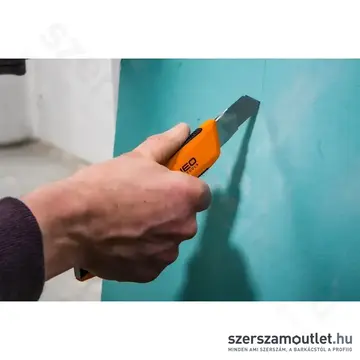 NEO TOOLS Törhető pengés kés, puha markolat, fém vezetősín, 18mm, 180mm