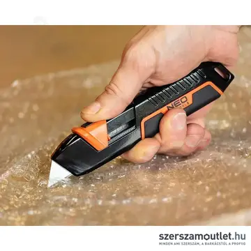 NEO TOOLS Trapézpengés kés, biztonsági, rugós pengevisszahúzóval, alu házas, 170mm