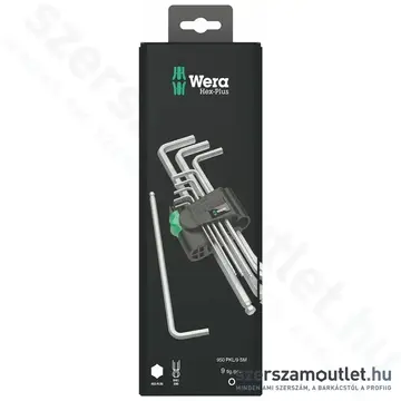 WERA 950/9 Hosszított imbuszkulcs készlet krómozott 9 részes (1,5-10mm)