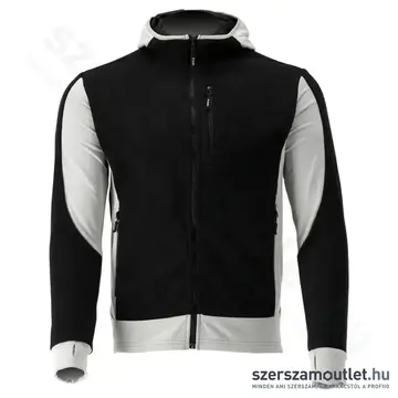 YATO Polár pulóver, kapucnis, cipzáras, M-es (Fekete/Fehér)