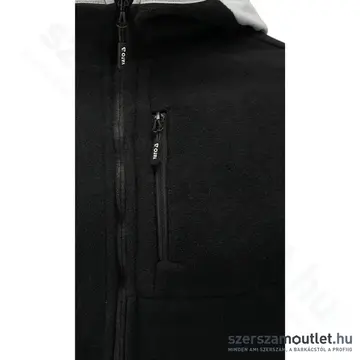 YATO Polár pulóver, kapucnis, cipzáras, 3XL-es (Fekete/Fehér)