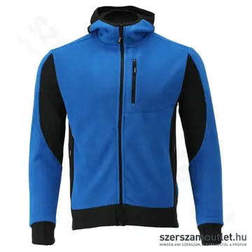 YATO Polár pulóver, kapucnis, cipzáras, 2XL-es (Fekete/Kék)