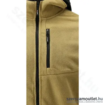 YATO Polár pulóver, kapucnis, cipzáras, XL-es (Fekete/Khaki)