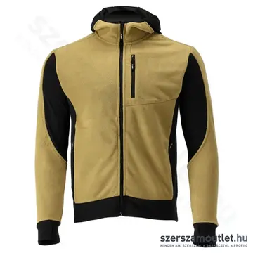 YATO Polár pulóver, kapucnis, cipzáras, 2XL-es (Fekete/Khaki)