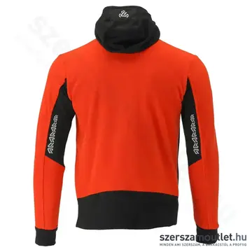 YATO Polár pulóver, kapucnis, cipzáras, 2XL-es (Fekete/Piros)