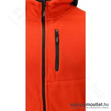 YATO Polár pulóver, kapucnis, cipzáras, 2XL-es (Fekete/Piros)