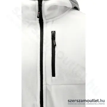 YATO Polár pulóver, kapucnis, cipzáras, 3XL-es (Fehér/Szürke)