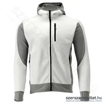 YATO Polár pulóver, kapucnis, cipzáras, 3XL-es (Fehér/Szürke)