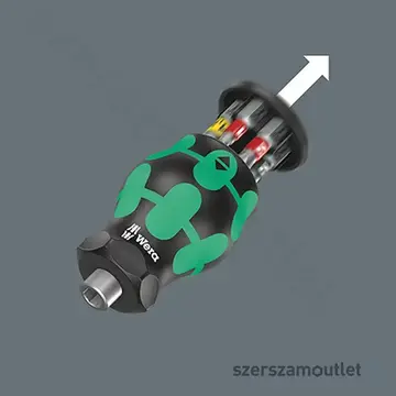 WERA Kraftform Kompakt Stubby marokcsavarhúzó 6 részes bitkészlettel (PH/PZ/SL)