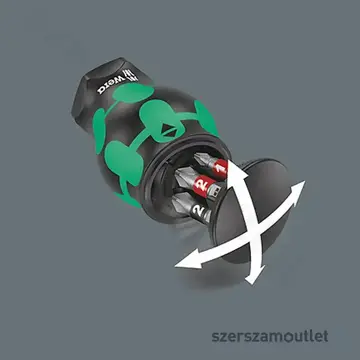 WERA Kraftform Kompakt Stubby marokcsavarhúzó 6 részes bitkészlettel (PH/PZ/SL)