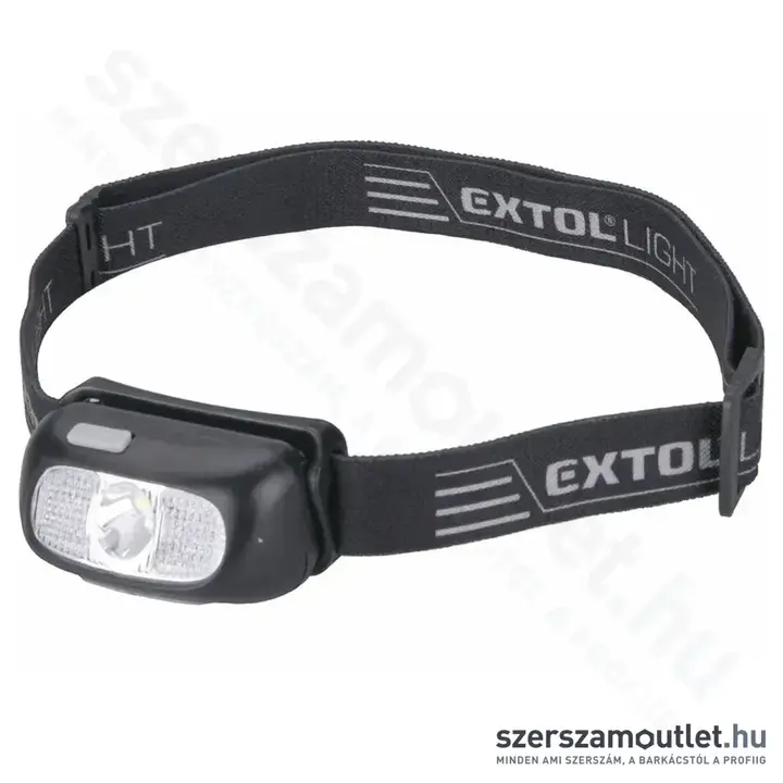 EXTOL LED fejlámpa, CREE XPG, 130lm, 40m, USB töltés, 5W (1,0Ah/3,7V)