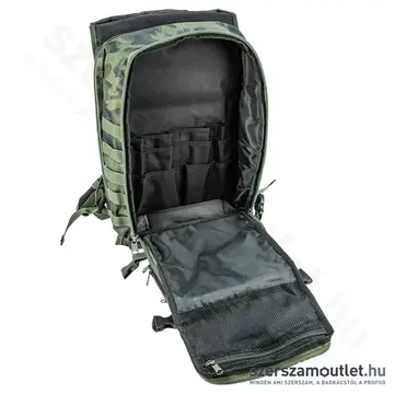 NEO TOOLS Taktikai túra hátizsák, 22 zseb, 600D poliészter, 30l, 300x200x440mm (Terepszínű)