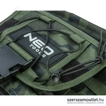 NEO TOOLS Taktikai túra hátizsák, 22 zseb, 600D poliészter, 30l, 300x200x440mm (Terepszínű)