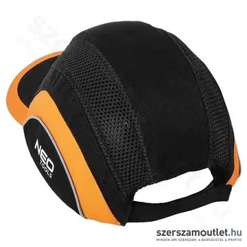 NEO TOOLS Munkavédelmi baseball sapka, merevített, állítható méret (Fekete/Narancs)