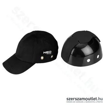 NEO TOOLS Munkavédelmi baseball sapka, merevített, állítható méret (Fekete)