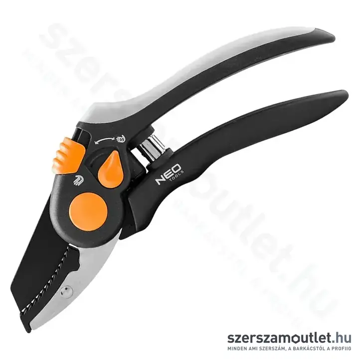 NEO TOOLS Metszőolló, rávágó, 18mm, teflon bevonat, állítható pengenyílás, 200mm