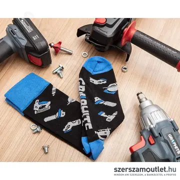 NEO TOOLS Munkazokni, 80% pamut, szerszám mintás, 43-46-os (Kék/Fekete)