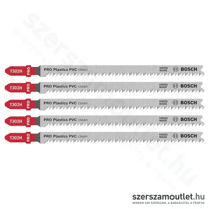 BOSCH PRO Plastics PVC clean T302H Szúrófűrészlap 11TPI, 132mm (5db/csomag)