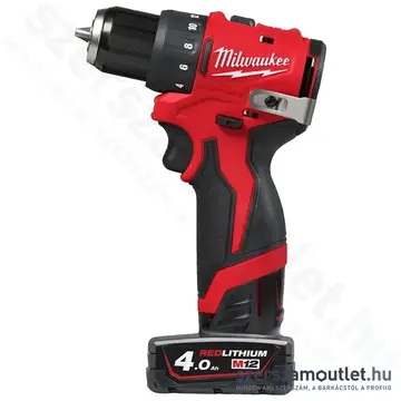 MILWAUKEE M12 BLDDRC-402C Akkus fúró-csavarbehajtó kofferben (2x4,0Ah/12V)