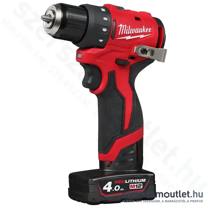 MILWAUKEE M12 BLDDRC-402C Akkus fúró-csavarbehajtó kofferben (2x4,0Ah/12V)