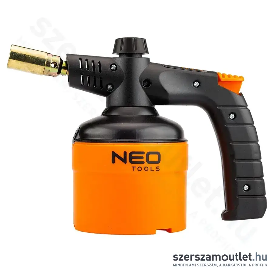NEO TOOLS Gázforrasztó/gázégő 190g-os palackhoz, Piezo gyújtás, 80g/h, 1350°C, 1100W