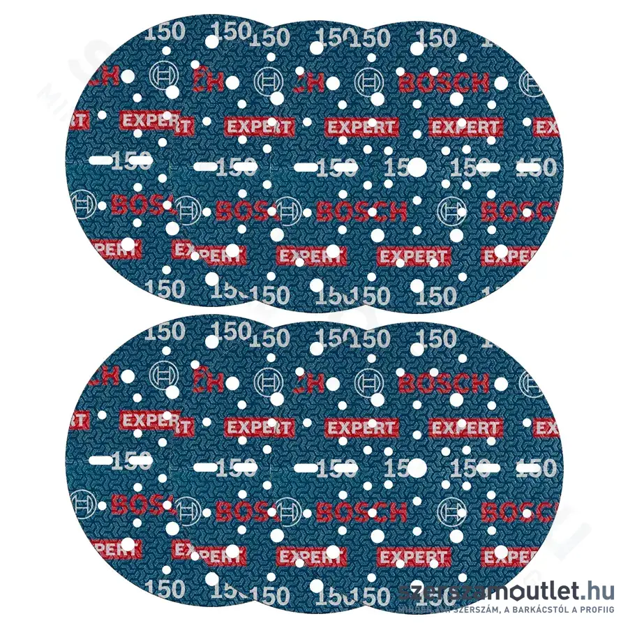 BOSCH EXPERT O780 Foil Csiszolótárcsa excentercsiszolókhoz, G150, 150mm (6db/csomag)