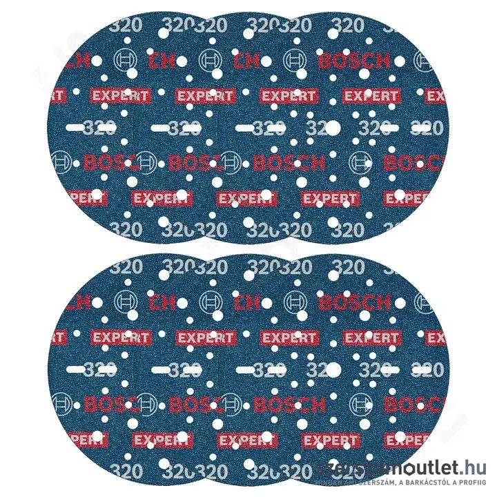 BOSCH EXPERT O780 Foil Csiszolótárcsa excentercsiszolókhoz, G320, 150mm (6db/csomag)