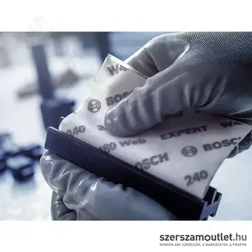 BOSCH EXPERT W480 Web 1/4 kézi csiszolólap készlet, G120/G180/G240/G320, 115x140mm, 6db-os