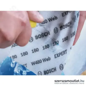BOSCH EXPERT W480 Web 1/4 kézi csiszolólap készlet, G120/G180/G240/G320, 115x140mm, 6db-os