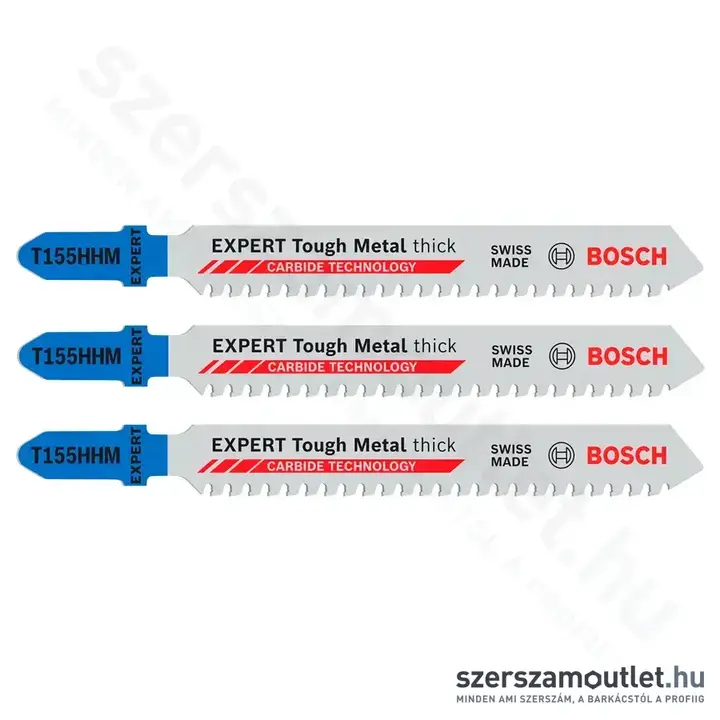 BOSCH EXPERT Tough Metal Thick T155HHM Szúrófűrészlap, 2,54TPI, 92mm (3db/csomag)
