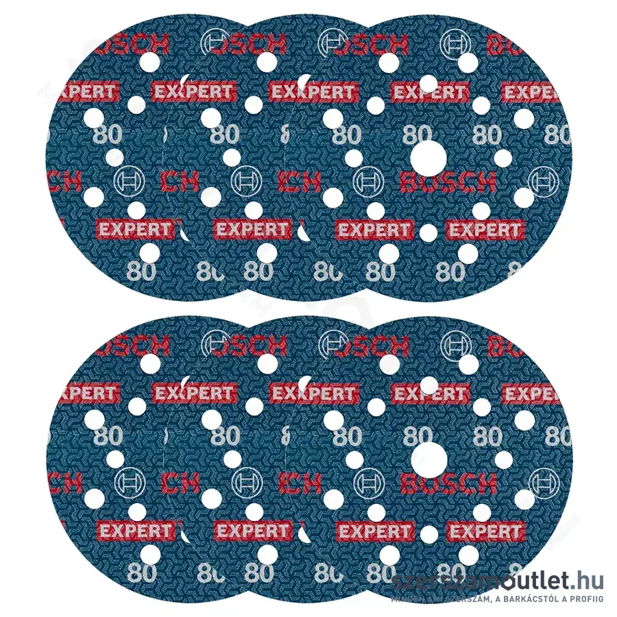 BOSCH EXPERT O780 Foil Csiszolótárcsa excentercsiszolókhoz, G80, 125mm (6db/csomag)