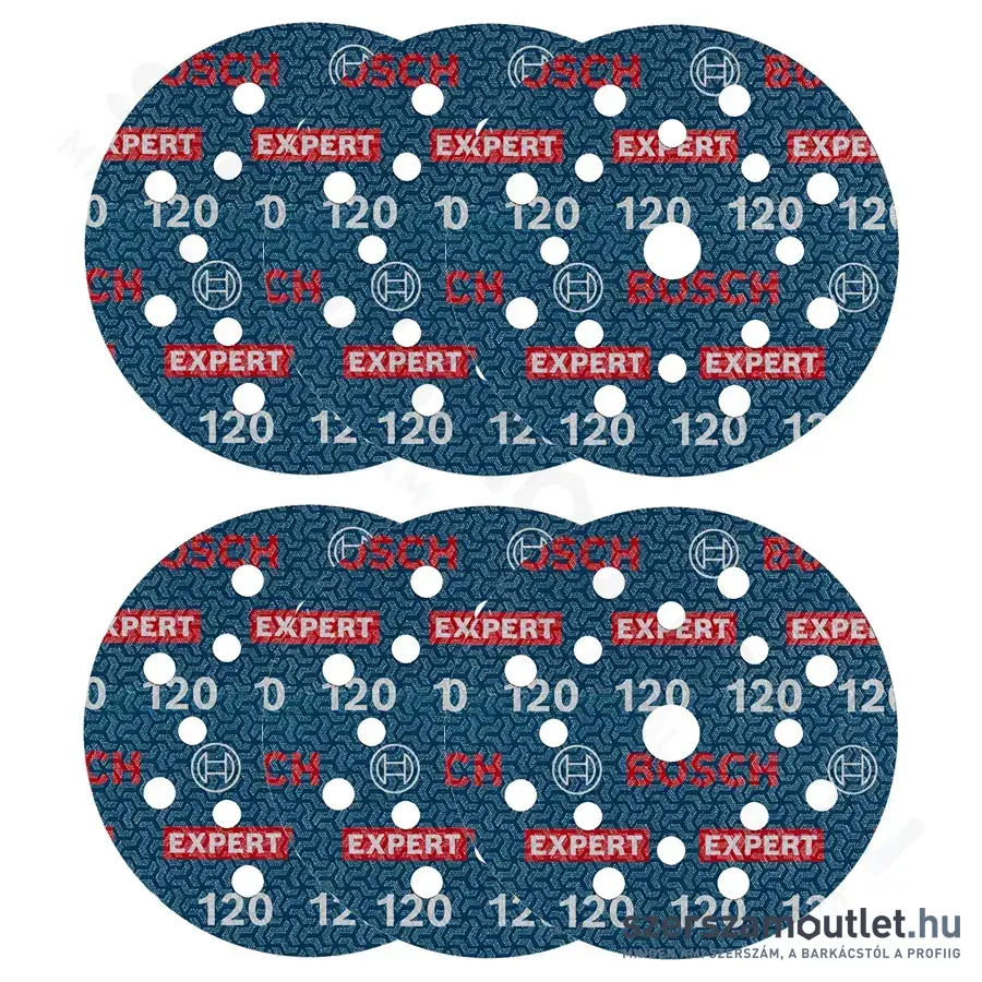 BOSCH EXPERT O780 Foil Csiszolótárcsa excentercsiszolókhoz, G120, 125mm (6db/csomag)