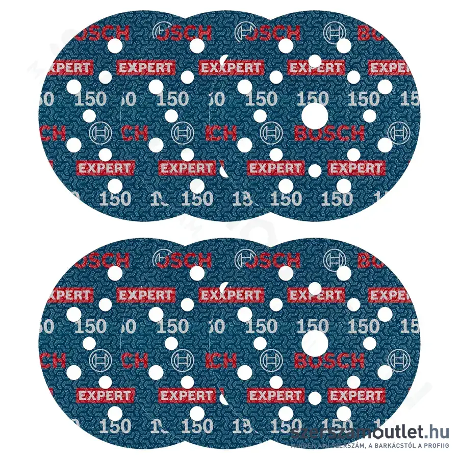 BOSCH EXPERT O780 Foil Csiszolótárcsa excentercsiszolókhoz, G150, 125mm (6db/csomag)