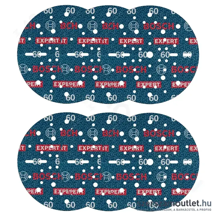 BOSCH EXPERT O780 Foil Csiszolótárcsa excentercsiszolókhoz, G60, 150mm (6db/csomag)