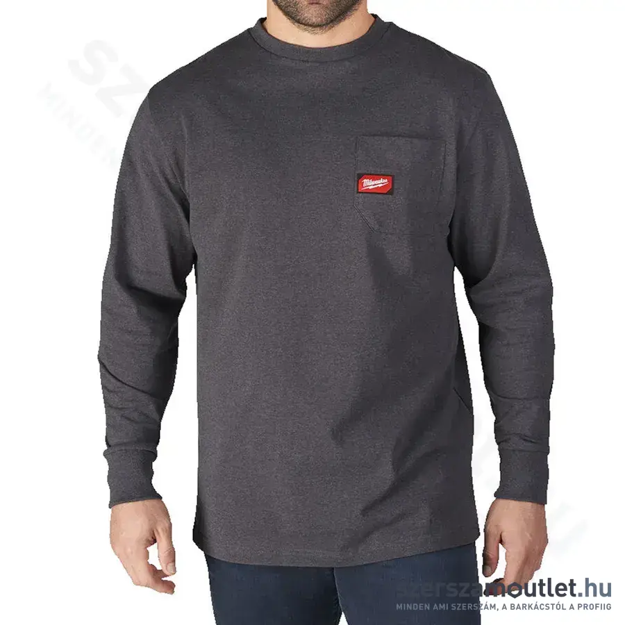 MILWAUKEE WT LS GR XL Hosszú ujjú zsebes póló SÖTÉTSZÜRKE (XL)