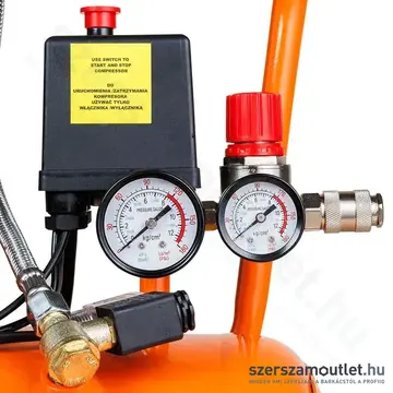 NEO TOOLS Kompresszor, szénkefementes, 24l, 8bar, 125l/perc, olajmentes, IPX0, 750W/230V