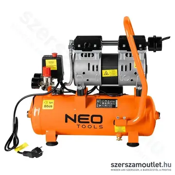 NEO TOOLS Kompresszor, olajmentes, szénkefementes, 12l, 95l/perc, 8bar, IPX0, 550W/230V