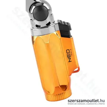 NEO TOOLS Gázforrasztó, gázégő, 360°-os, Piezo, 1300°C, gázszabályzó szelep, 3g gáztöltet