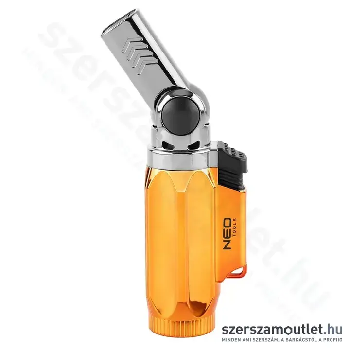 NEO TOOLS Gázforrasztó, gázégő, 360°-os, Piezo, 1300°C, gázszabályzó szelep, 3g gáztöltet