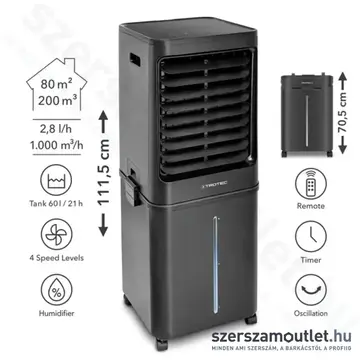 TROTEC PAE 80 AIRCOOLER Léghűtő, légnedvesítő 1000m3/h