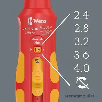 WERA 7508 VDE Kraftform Nyomaték csavarhúzó 0,4-2Nm