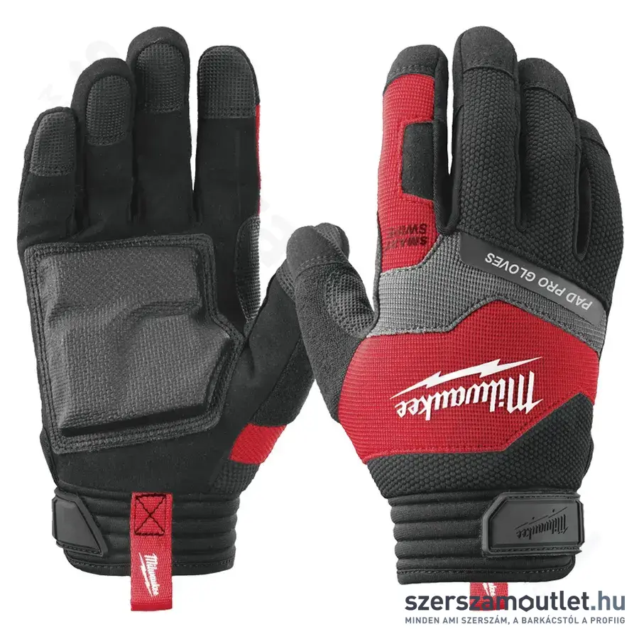 MILWAUKEE PAD PRO Munkavédelmi kesztyű 10/XL-es (Piros/Szürke/Fekete)