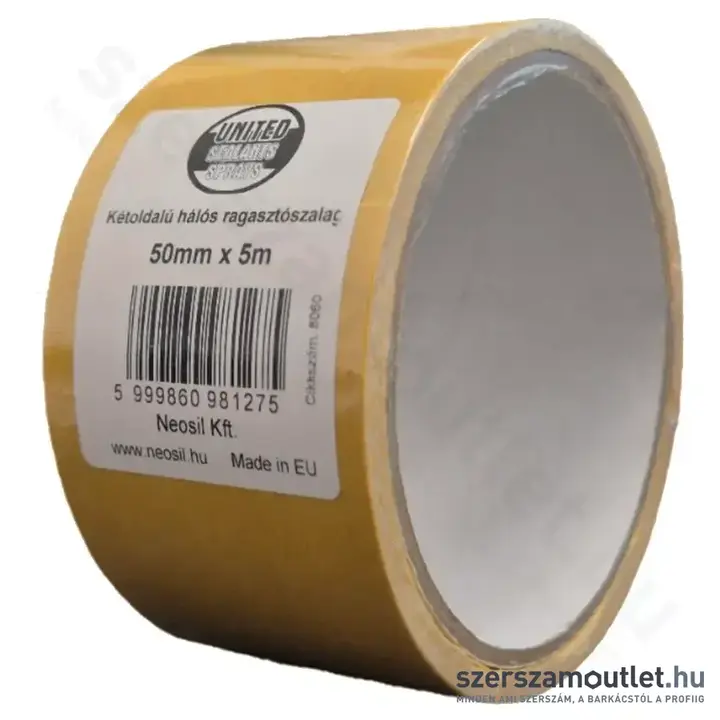UNITED SEALANTS Kétoldalú, hálós ragasztószalag, 220 micron, 50mmx5m