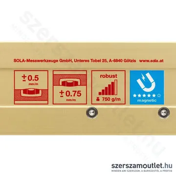 SOLA AZM 100 Mágneses vízmérték 1000mm [Arany] (SOLAAZM100) (01821301)