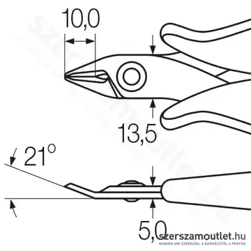 WIHA Electronic Műszerész oldalcsípő fogó 21° 130mm (Z41103/No.26818)