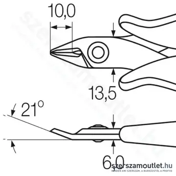 WIHA Electronic Műszerész oldalcsípő fogó 21° 135mm (Z41303/No.26815)