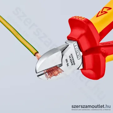 KNIPEX SZIGETELT Oldalcsípő fogó 160mm (70 06 160)