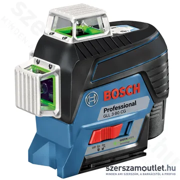 BOSCH GLL 3-80 CG Akkus vonallézer ZÖLD, L-Boxxban (3x360°) (1x2,0Ah/12V) (0601063T00)