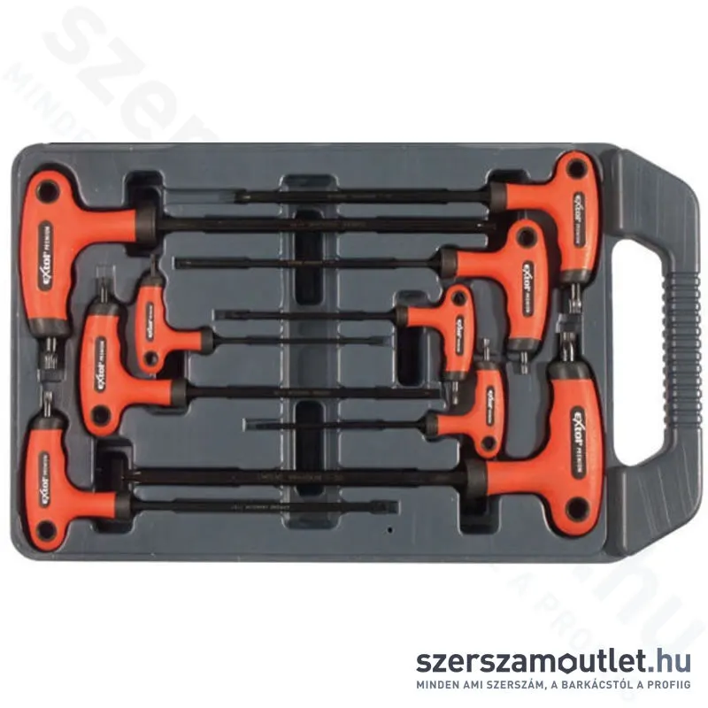 EXTOL Torx kulcs (T-nyelű) készlet 9 részes (T10-T50)
